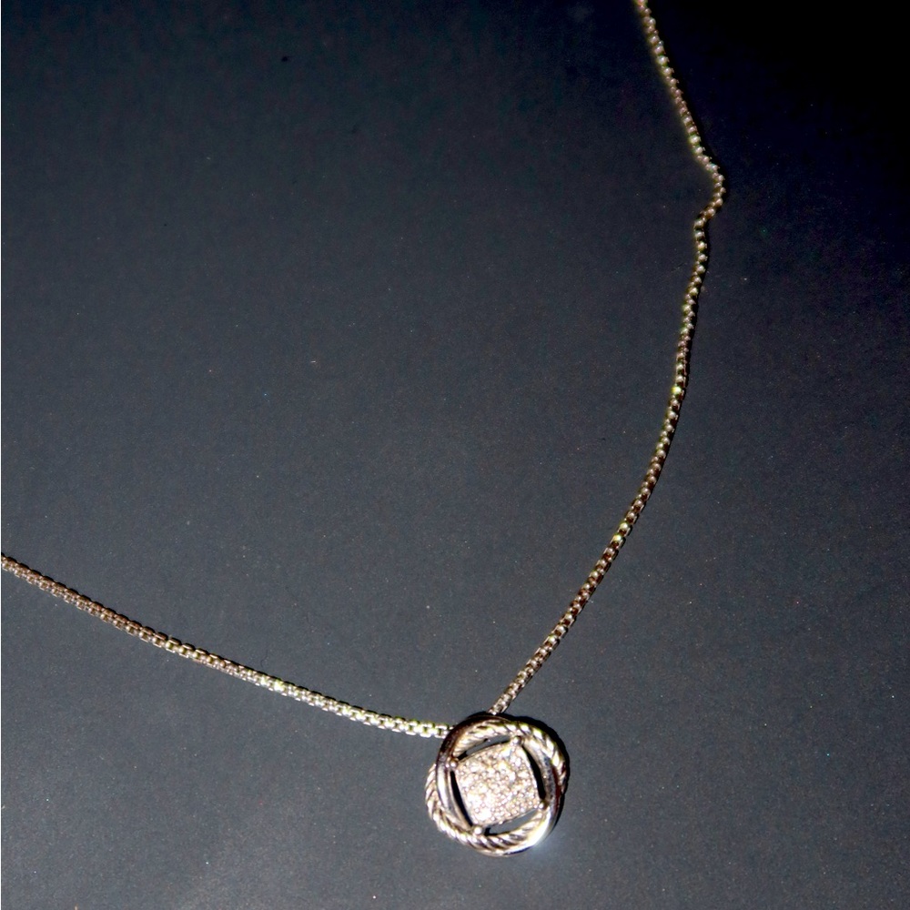 David Yurman infinity necklace with diamonds